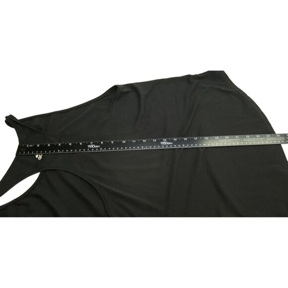 ADIDAS Women Racerback Tank Top Size M Black Logo on Front Athleisure Gym 14-7 - Picture 6 of 10